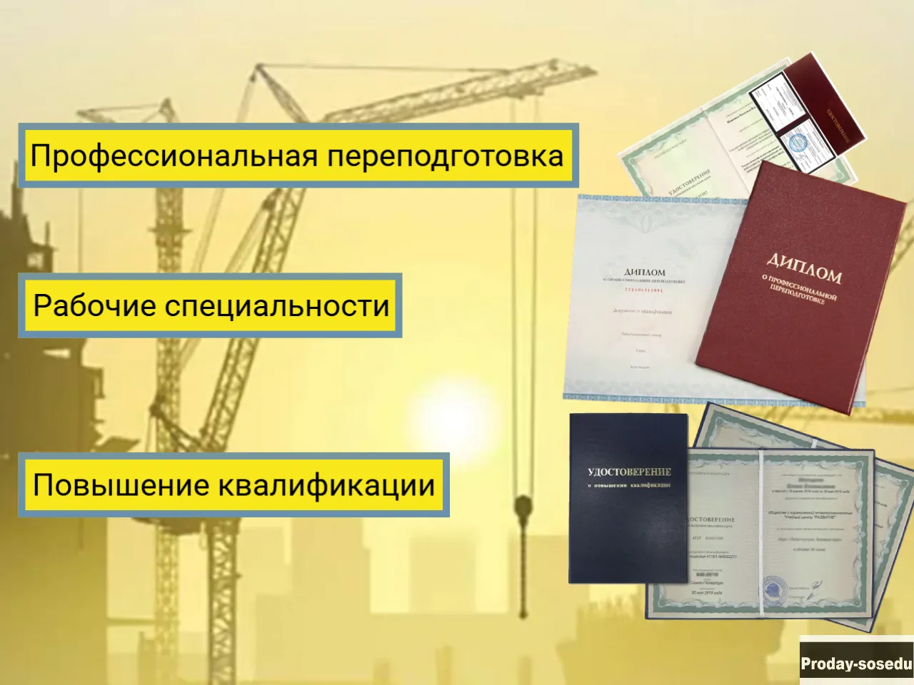 Обучение с документом, Диплом, Удостоверение