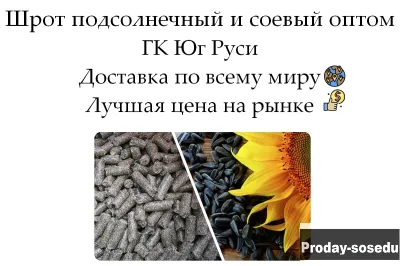Шрот подсолнечный и соевый оптом от ГК Юг Руси