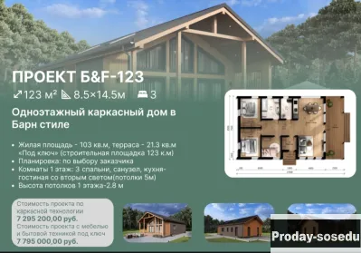 Каркасный дом 123м³