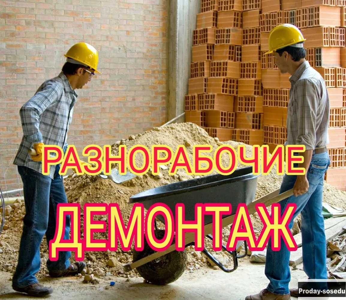 Разнорабочие, Уборка Снега, Демонтаж.