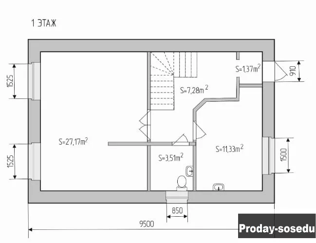 Дом 110 м² на участке 5,5 сот.