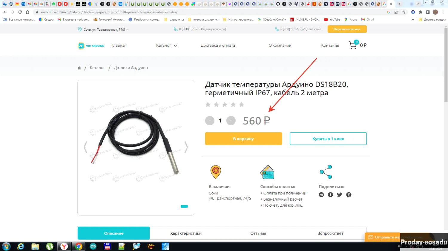 Датчик температуры DS18B20