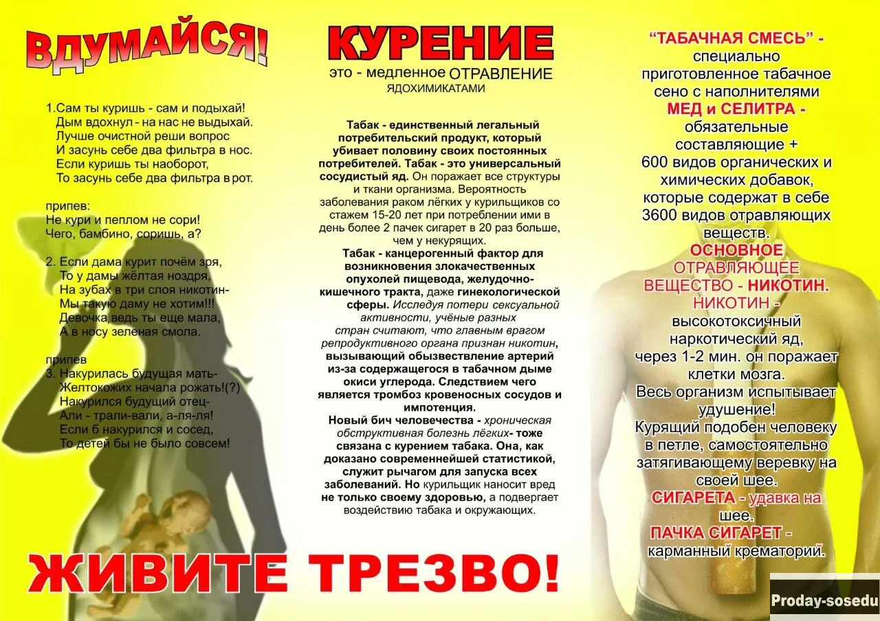 Плакаты Бросить курить, алкоголь. Помощь. Вышлю