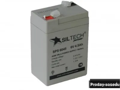 ИБП аккумулятор Siltech SPS 6045 (6V4,5A) 70x48x100, Блоки питания и батареи, Воронеж